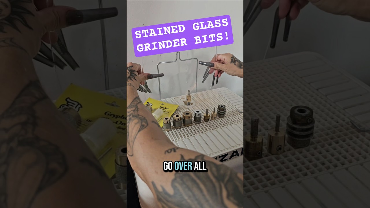 stained glass grinder bits! Basic - unique! #stainedglass #stainedglassart #glassart #glassgrinding