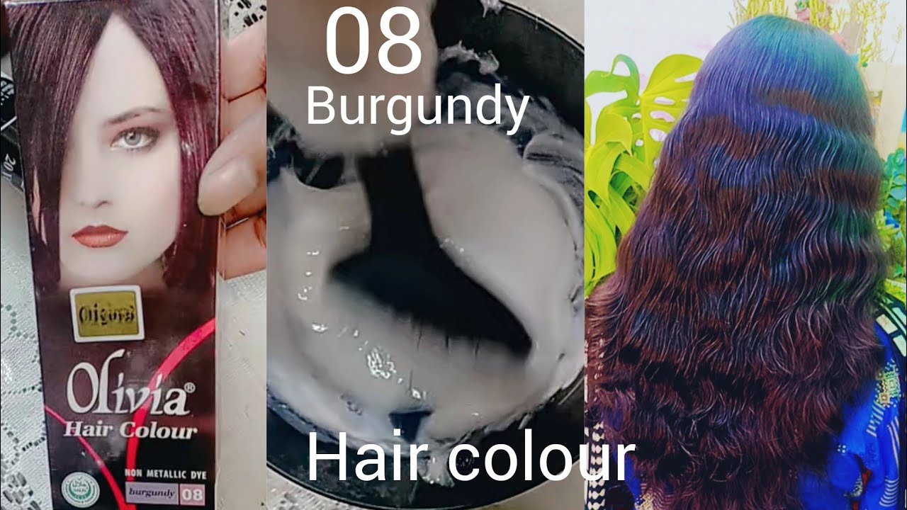 Olivia hair colour 08 burgundy hair couler apply and  review by Niya zeeshan