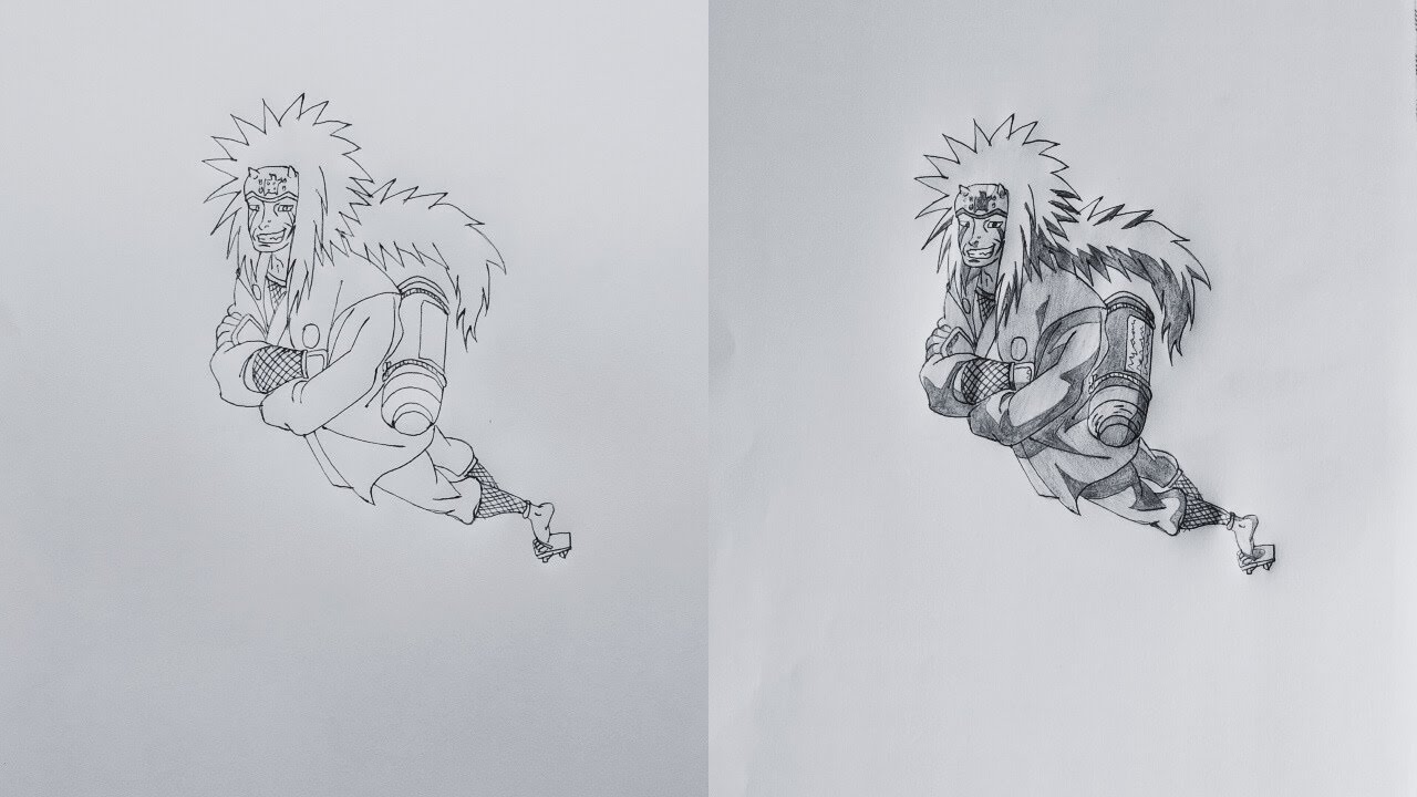 How to Draw Jiraiya from Naruto Shippuden | Step-by-Step Anime Tutorial
