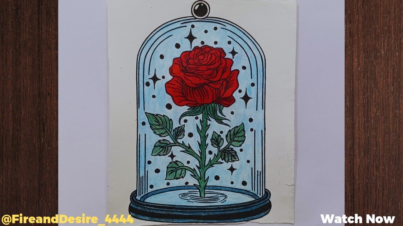 How to draw rose flower | Beautiful rose flower drawing | Rose flower drawing easy 