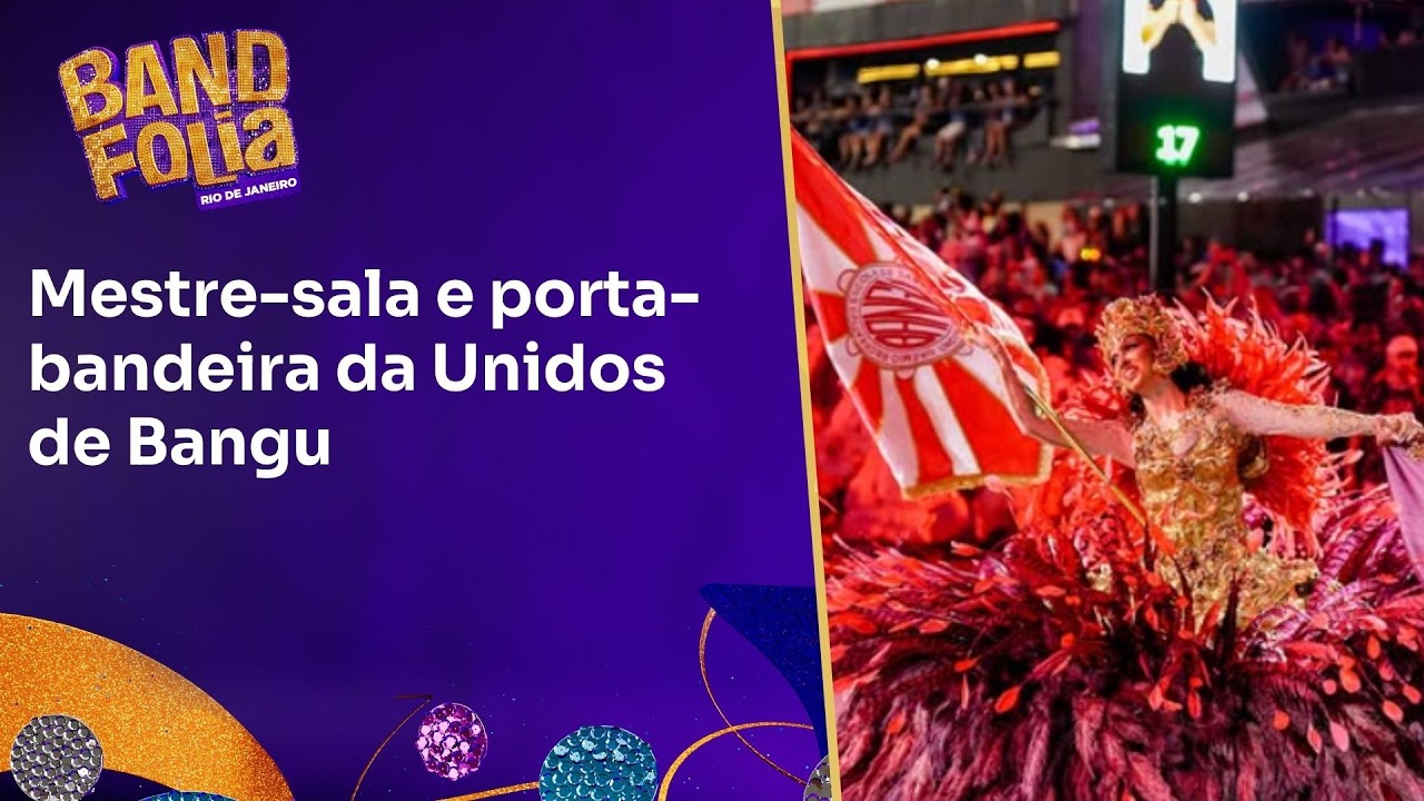 A apresentação do primeiro casal de mestre-sala e porta-bandeira da Unidos de Bangu | Band Folia