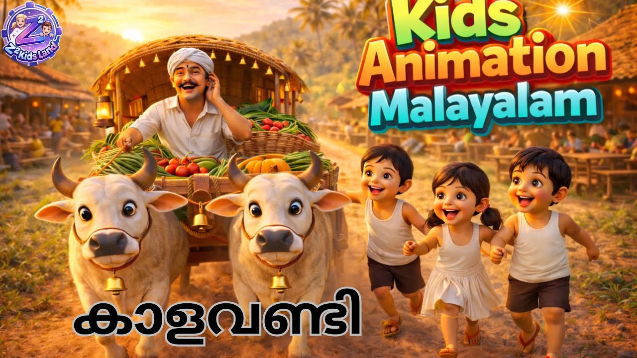 കാളവണ്ടി,kaalavandi, kids animation song, nursery rhyme