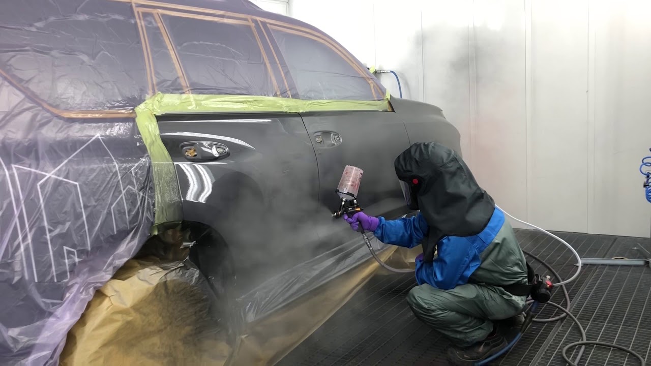 Car Painting | Toyota Land Cruiser | paintgun | Devilbiss DV1 | perfect clearcoat | working Norway
