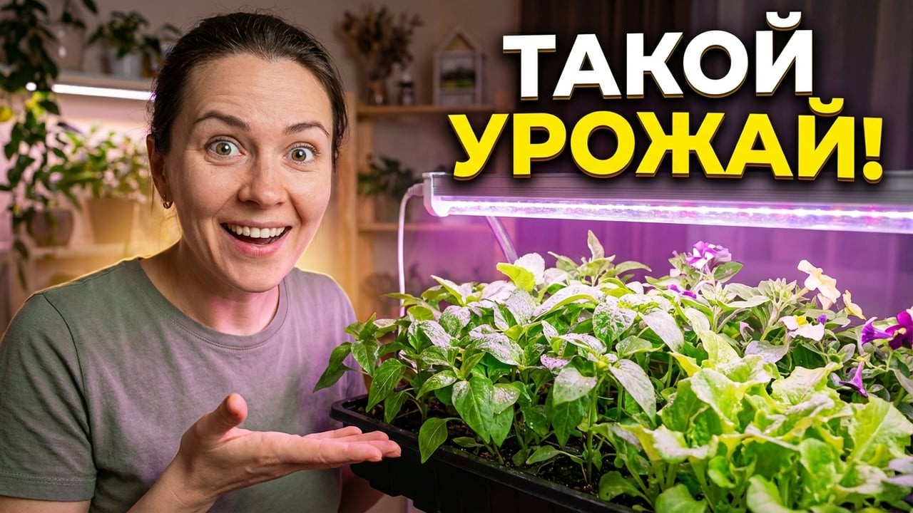 Моя рассада в феврале. Цветы под лампой.