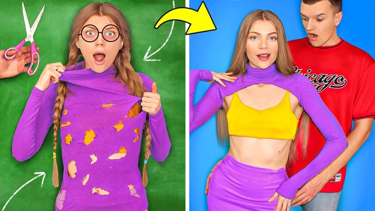 EASY CLOTHES HACKS FOR GIRLS! Fashion Life Hacks & DIY Outfit Ideas by Mr Degree