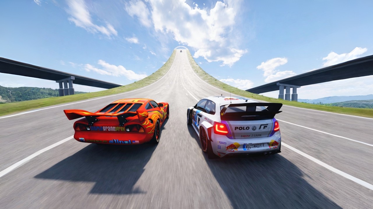 PIXAR CARS VS RACING CARS | Can Any Pixar Cars Handle This? 🔥💥 | BeamNG Drive | Acceleration Mission