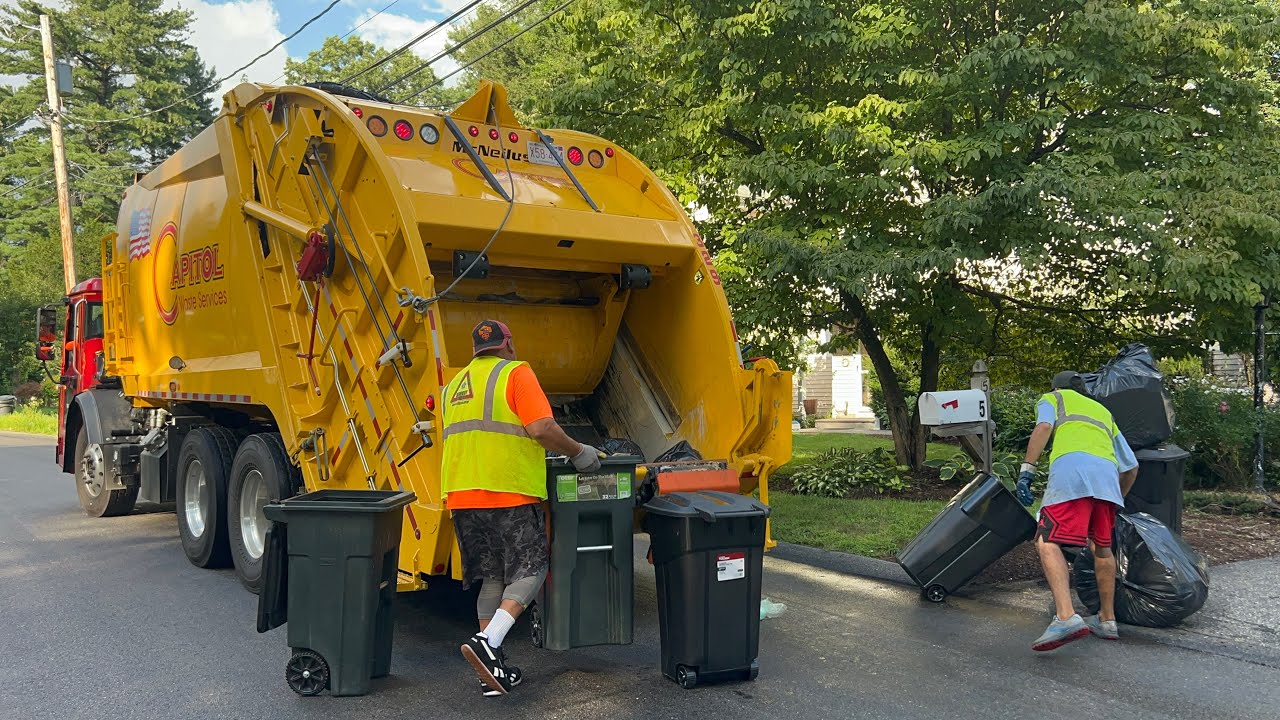 Capitol Waste’s Brand New Garbage Truck Flying Through Friday Trash