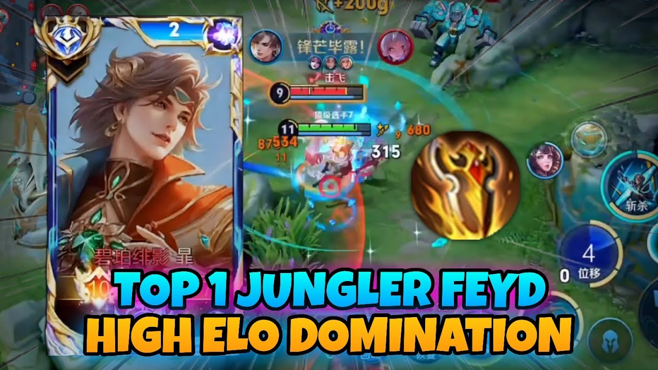 TOP 1 JUNGLER FEYD DOMINATES HIGH RANK USING THIS META ITEM BUILD | HONOR OF KINGS