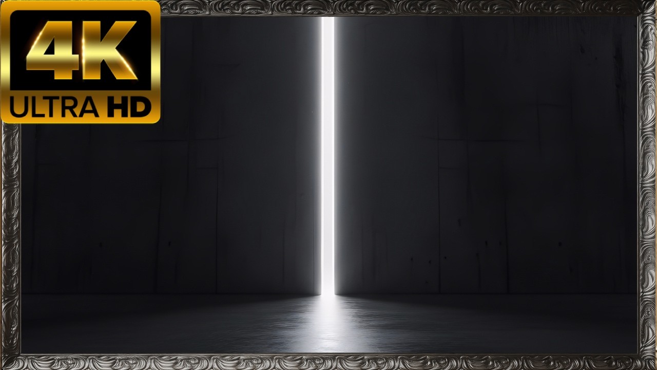 Elegant Ando Vertical Silence: 4K TV Art in a Classic Gold Frame: Oil Painting for TV