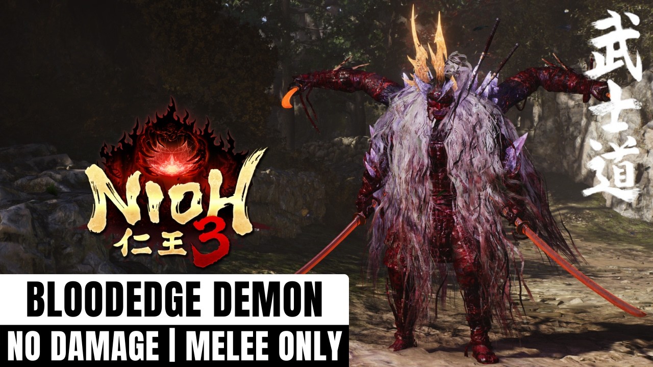 Nioh 3 - Bloodedge Demon (Fire) Boss Fight (No Damage/Samurai Sword)