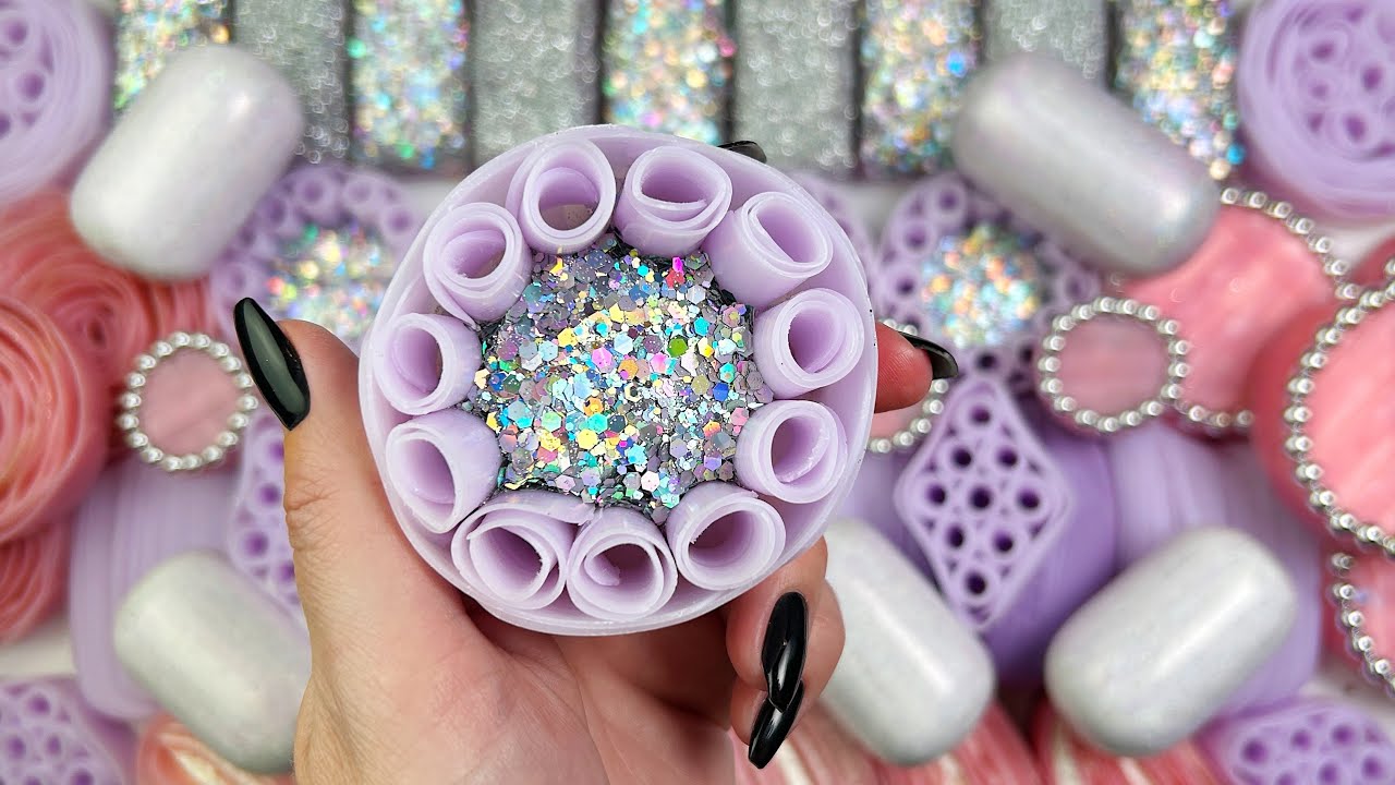 ASMR SOAP★Compilation set★Crushing soap★Cutting soap cubes★FOAM&GLITTER&STARCH★