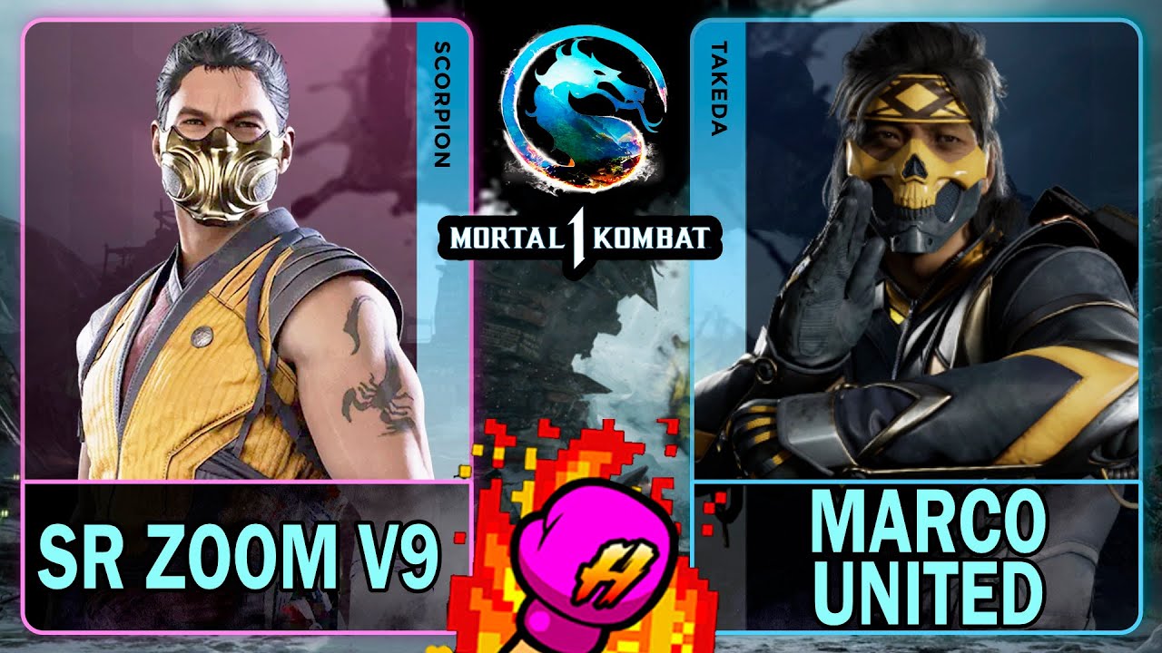 MK1 Sr Zoom V9 (Скорпион) против Марко Юнайтед (Такеда)🥊Mortal Kombat 1🥊4K 60ᶠᵖˢ