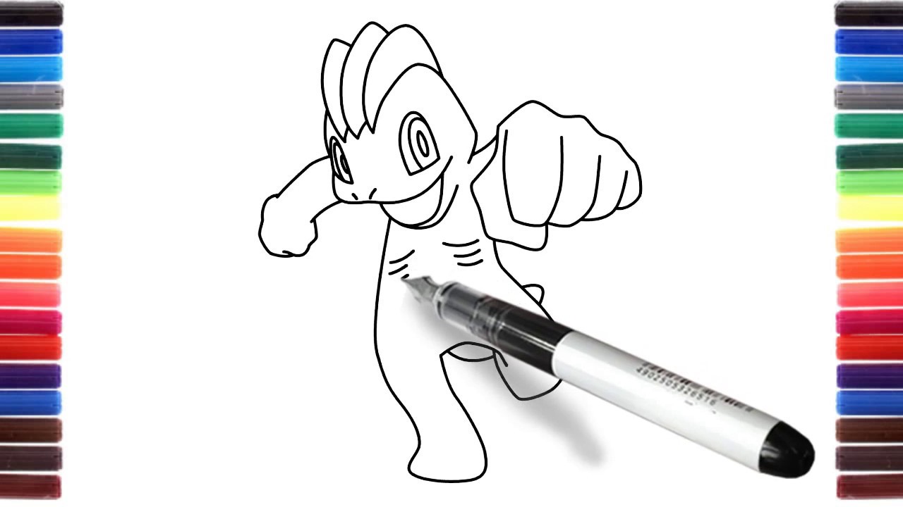 How to draw Pokemon Go characters Machop step by step