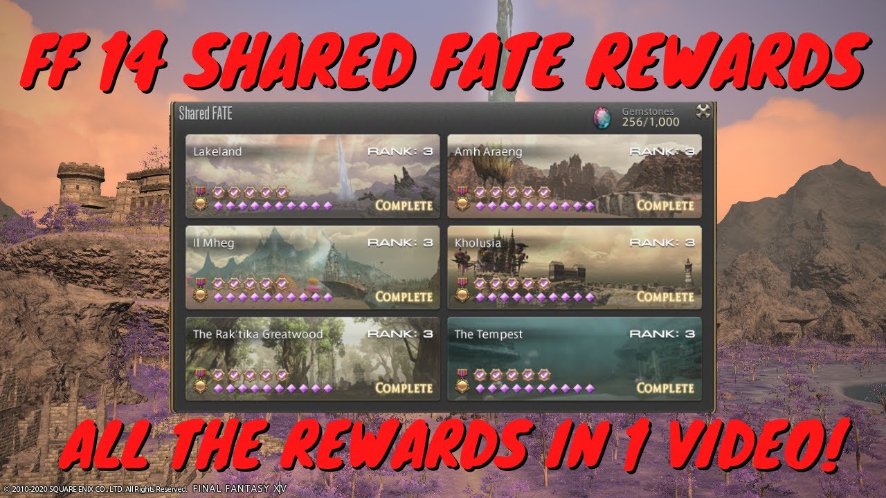 Final Fantasy XIV - Награды за прохождение Shared Fates - Все награды 3-го ранга показаны в одном...