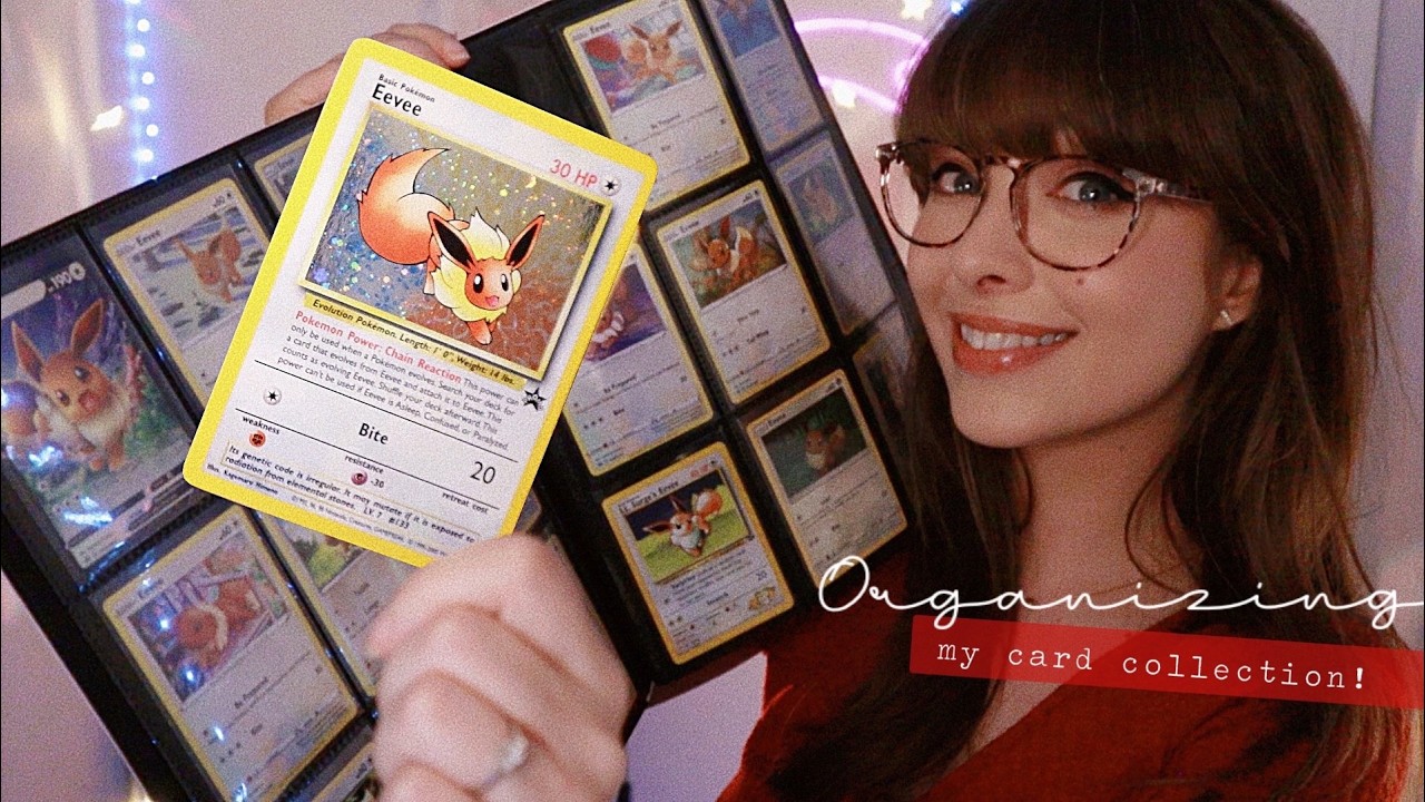 ASMR 📕 Eevee Pokémon Card Binder 📕 Quietly Sorting, Organizing & Showing You My Collection!