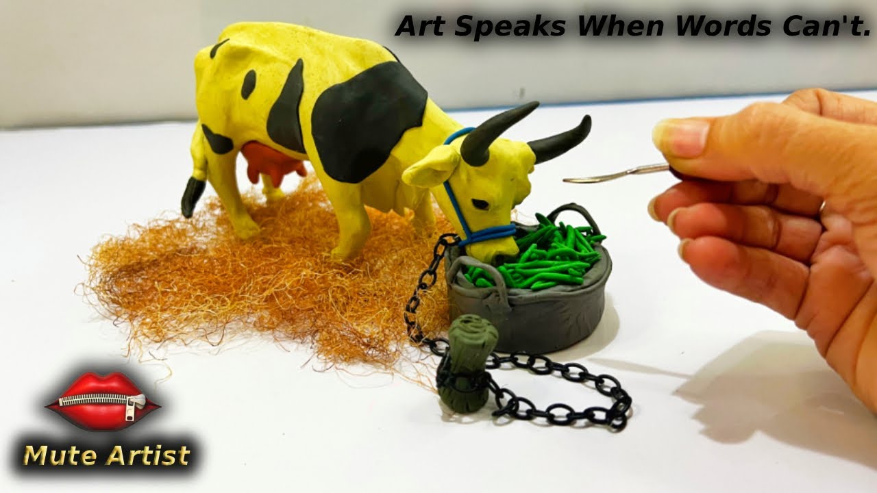 Realistic Cow Clay Art | Animal Clay Sculpture Tutorial