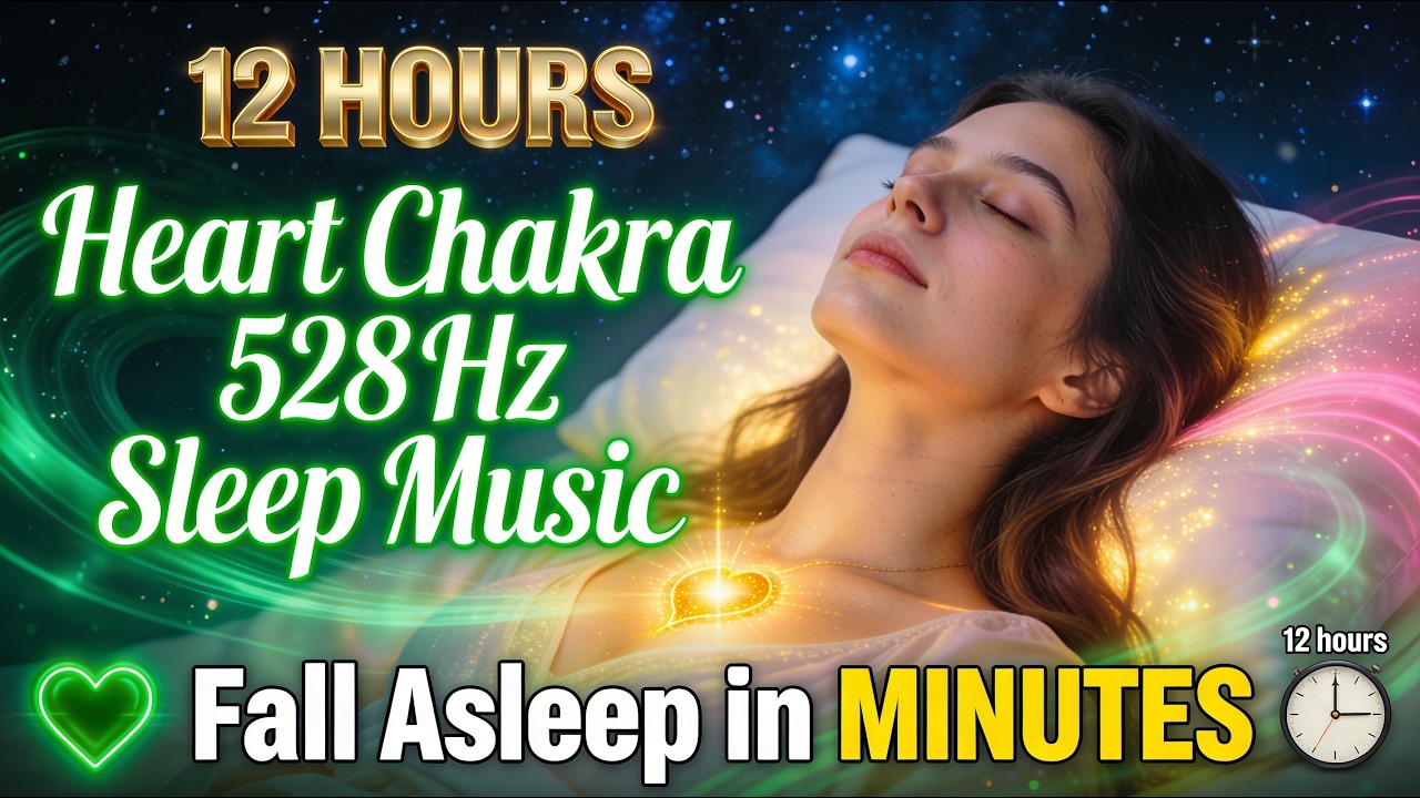 Heart Chakra 528 Hz Sleep Music | Fall Asleep in Minutes | Black Screen