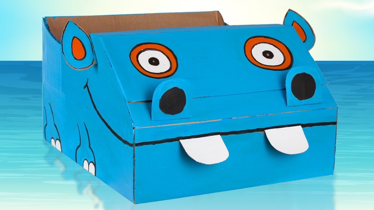 DIY Hippo Cardboard Boat | Summer Crafts for Kids