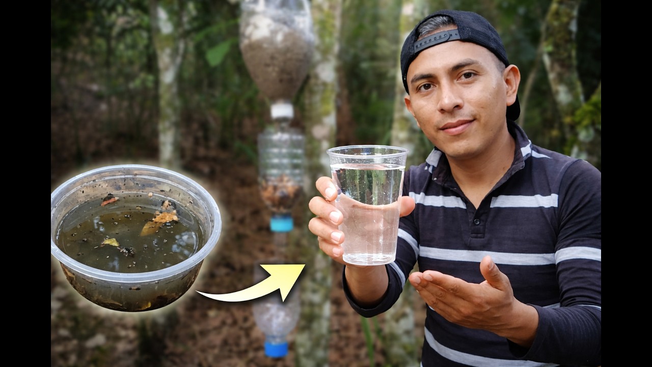 Realice un Filtro de Agua Sucia con lo que Encuentras en el Bosque| Bushcraft Amazónico | Survival