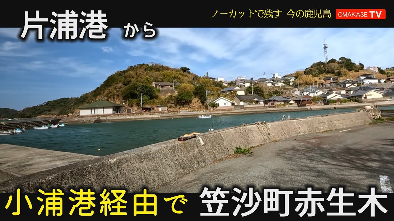 鹿児島県　笠沙町片浦　熊ヶ浦　小浦港　小浦港(貝浜港)　赤生木　GoProで撮影　おまかせテレビ2023年3月2日