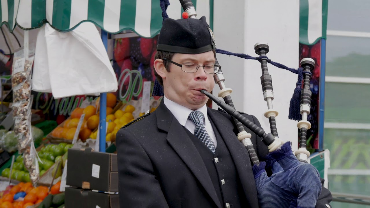 West Midlands Fire Service Pipe Band play at Worcestershire Royal Hospital