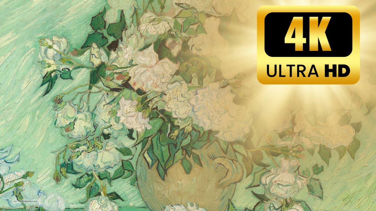 4K TV Art | Roses (1890) | Vincent van Gogh Post-Impressionist Study
