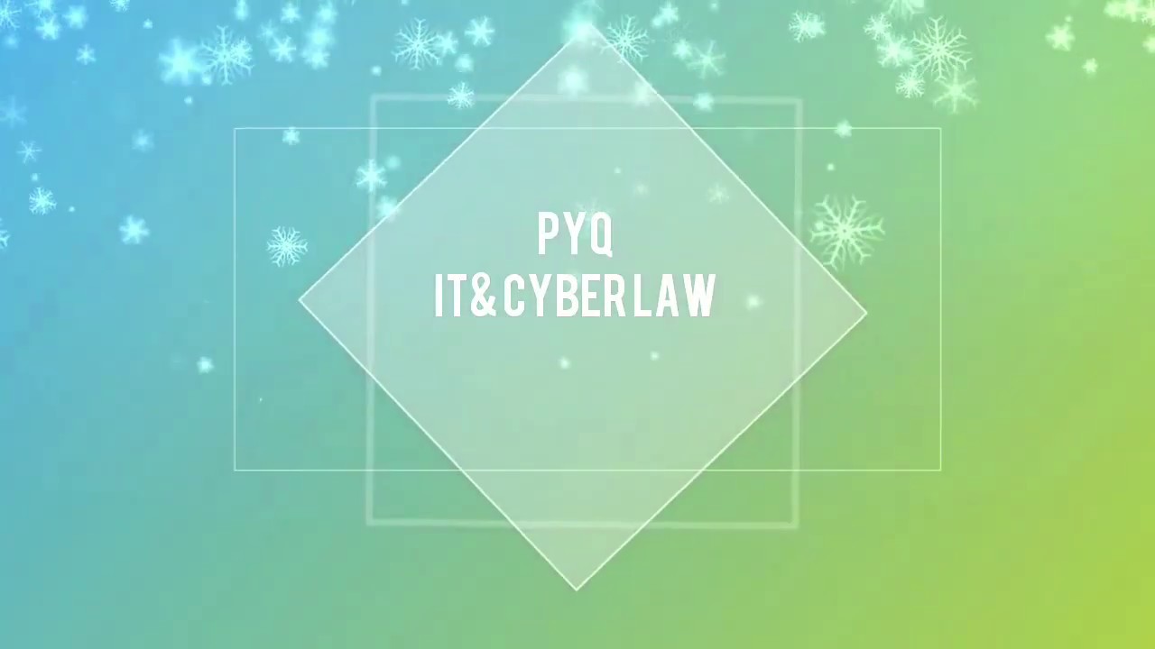 JUNIOR CO-OPERATIVE INSPECTOR EXAM-IT & CYBERLAW