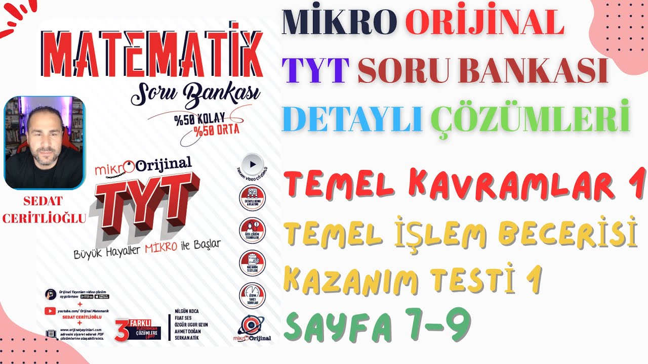 2026 MİKRO ORİJİNAL TYT SORU BANKASI &Ccedil;&Ouml;Z&Uuml;MLERİ SYF 7-9 #orijinalmatematik #mikroorijinal #yks2026