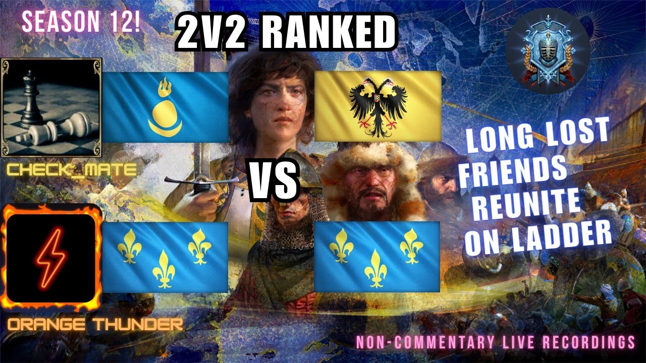 AOE4 2v2 S12 #43: Mongols & French VS Holy Roman Empire & French on Dry Arabia