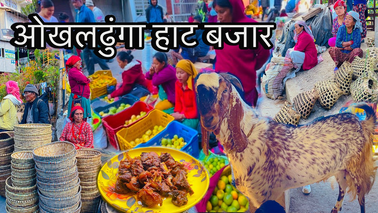 OKHALDHUNGA HAT BAZAR🇳🇵घोडा जत्रो खसी ६० हजारमा😱Goat Meat Recipe🐐Goats Market In Nepal🥓Mutton recipe
