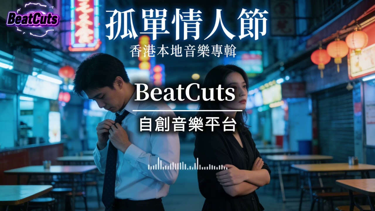 ［孤單情人節］-  BeatCuts l 本地粵語音樂《動態歌詞/Lyrics》 #粵語  #情人節  #社會觀察 #底層百姓  #社會現象  #華語流行  #流行歌曲  #傷感音樂
