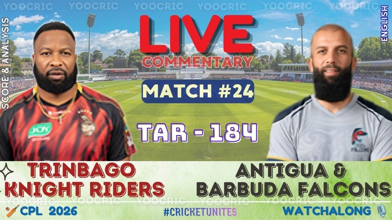 🔴 Trinbago Knight Riders vs Antigua & Barbuda Falcons Live | T20 Scores WatchAlong, CPL | TKR vs ABF