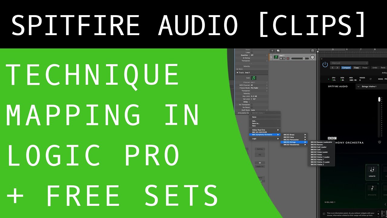 How to Use Articulation Sets in Logic with Spitfire Audio Plugin Libraries + Free Articulation Maps!