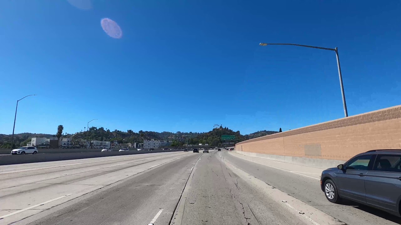 Driving Calabasas to Santa Monica 101 & 405 Freeways, 2020
