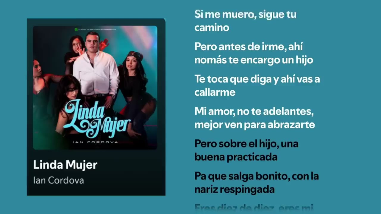 LINDA MUJER(Letra)-Ian Cordova