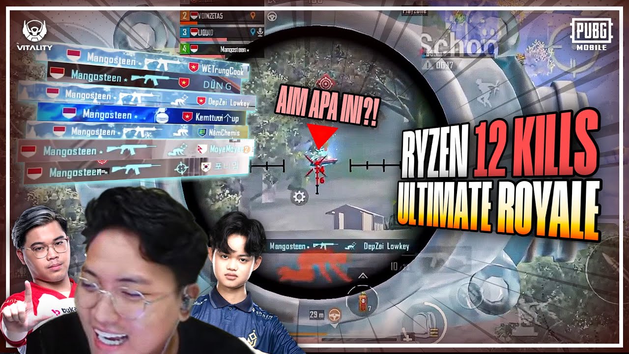 CLUTCH LAGI KAH?! RYZEN 12 KILLS ULTIMATE ROYALE!! FT ZETA, LIQUID | PUBG MOBILE | RYZEN GAMING