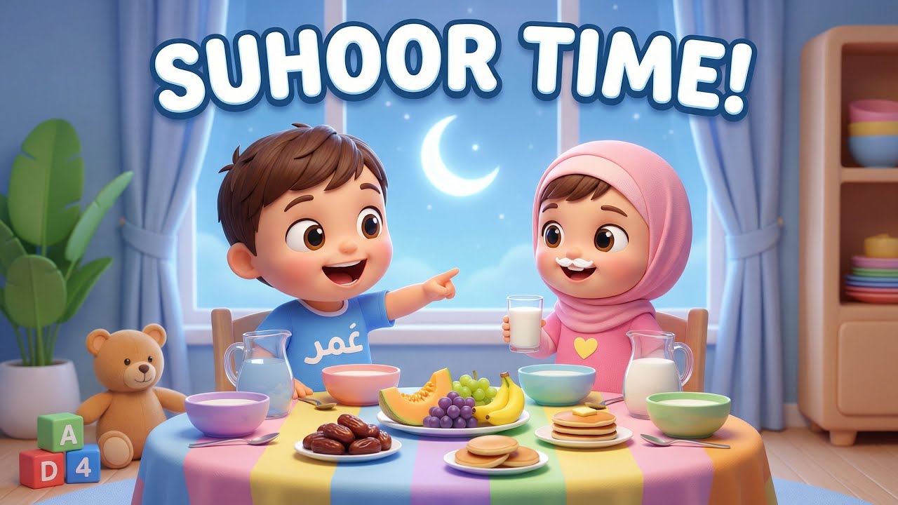 سحور مع حسناء وعمر 🌙 أغنية أطفال رمضانية جميلة | Suhoor Time Kids Song
