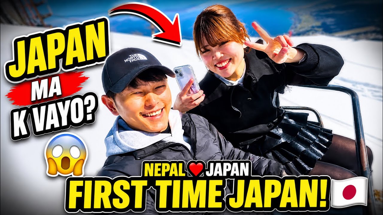 JAPANESE GF 🇯🇵 Sanga FIRST TIME SNOW Khelna Gaiyo | JAPAN STUDENT LIFE 🇯🇵🇳🇵❤️🙏🇳🇵