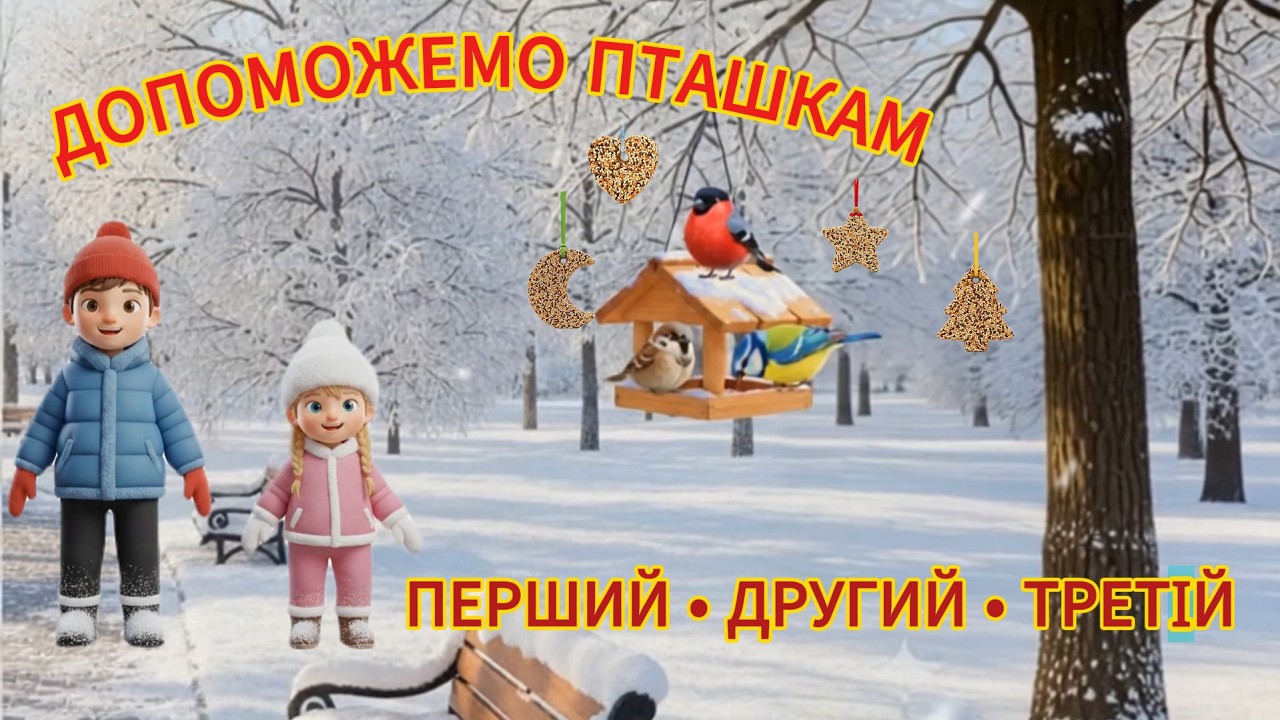 «Смаколики для пернатих друзів» 🐦❄️(Порядкова та кількісна лічба. Величина предметів.)