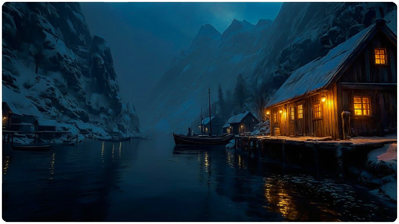 Powerful Blizzard & Cold Howling Wind | Pier Cabin in the Snow for 10 Hours of Relaxing Windy ASMR