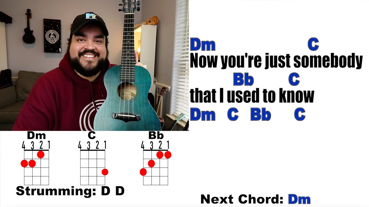 SOMEBODY THAT I USED TO KNOW - Gotye (Ukulele Play Along with Chords and Lyrics)