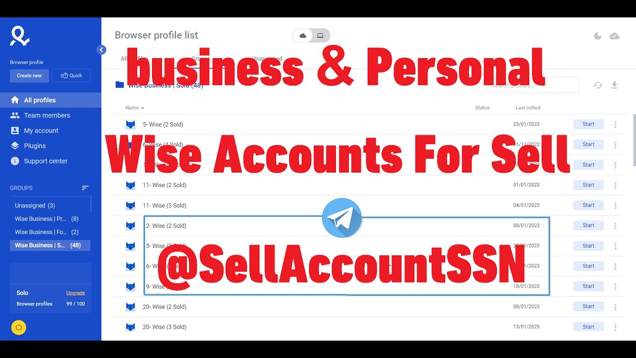Buy Wise Business & Personal Accounts (Verified %100) For Sell - TransferWise Unlimited VCC