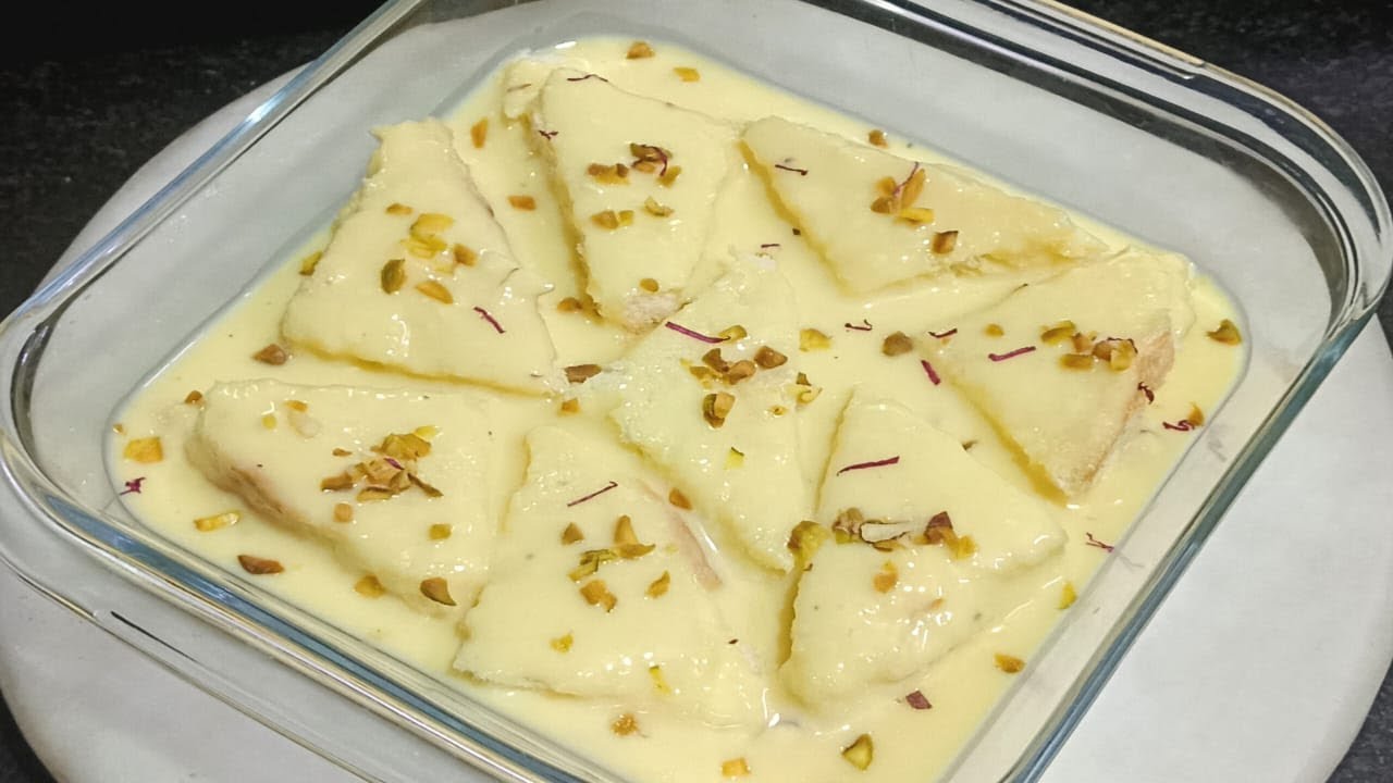 Bread Malai Dessert Recipe | Easy No Bake Sweet Dish | 5 Minute Bread Malai Mithai | Ramadan recipe