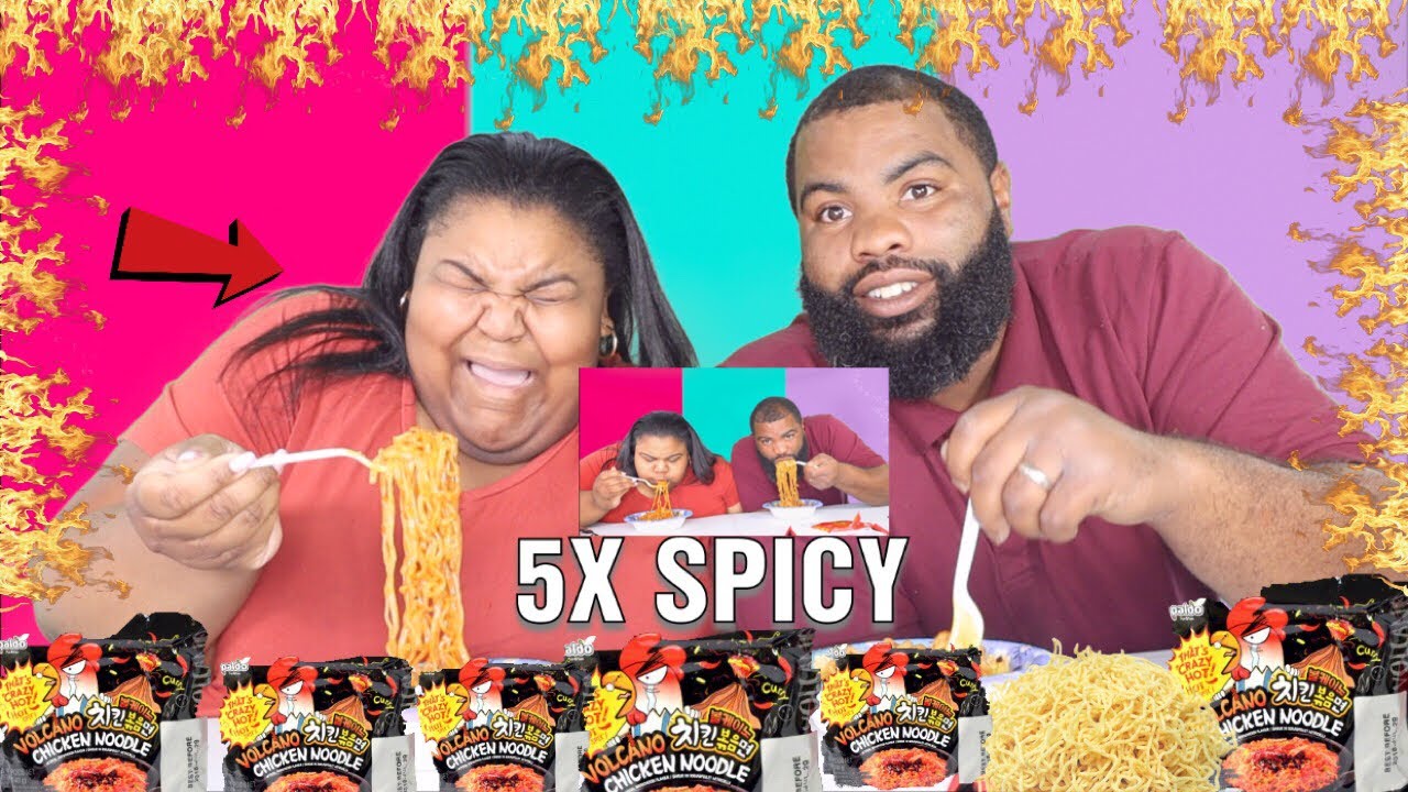 5X SPICY VOLCANO NOODLE CHALLENGE!