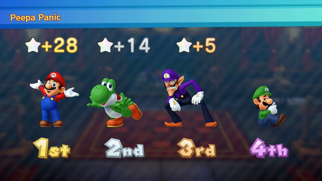 Mario Party 10 - Mario vs Luigi vs Yoshi vs Waluigi - Haunted Trail