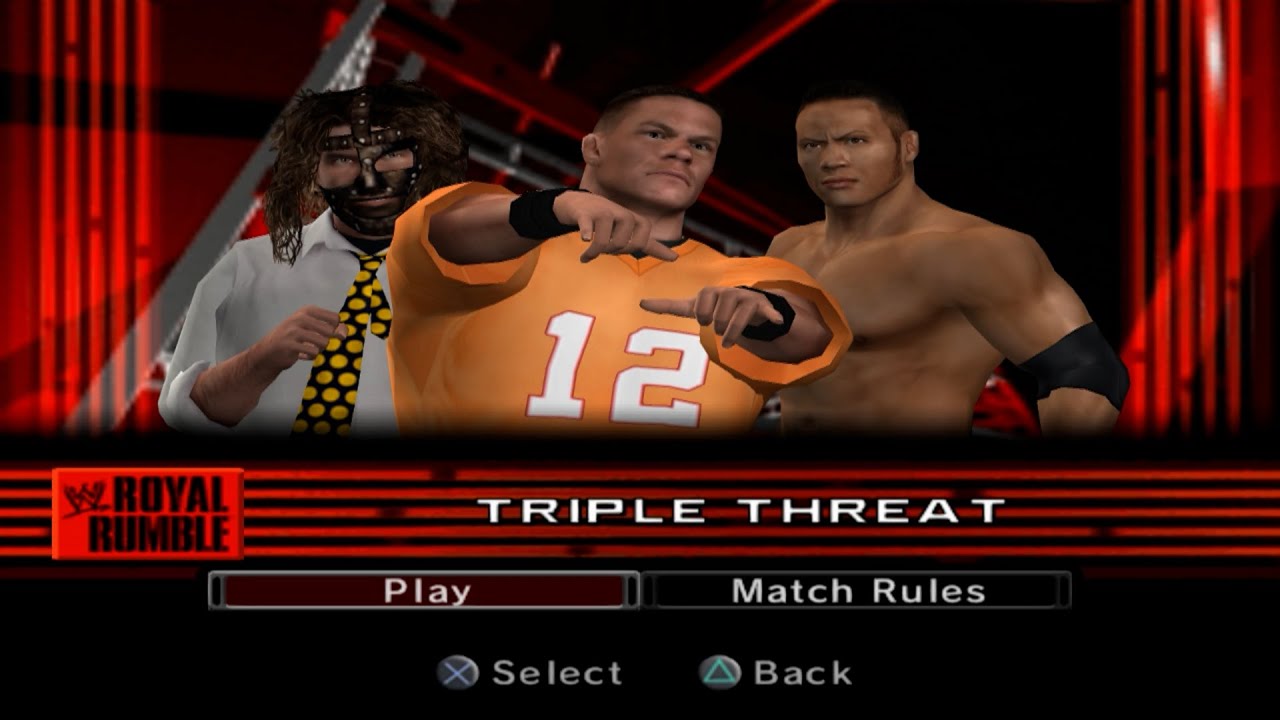 WWE SmackDown! vs. Raw 2006 - Mankind,Johnn Cena,The Rock (TRIPLE THREAT)