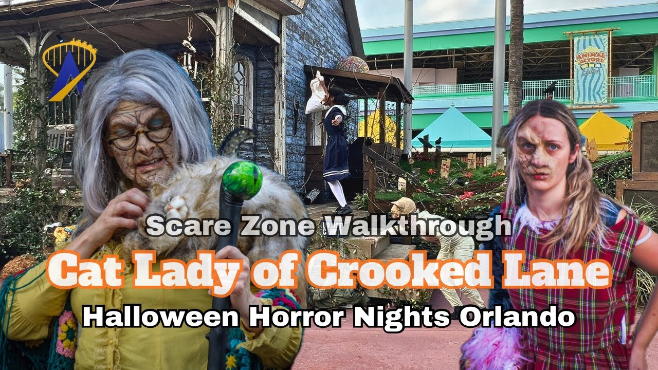 Cat Lady of Crooked Lane Scare Zone walkthrough - Horror Nights Orlando