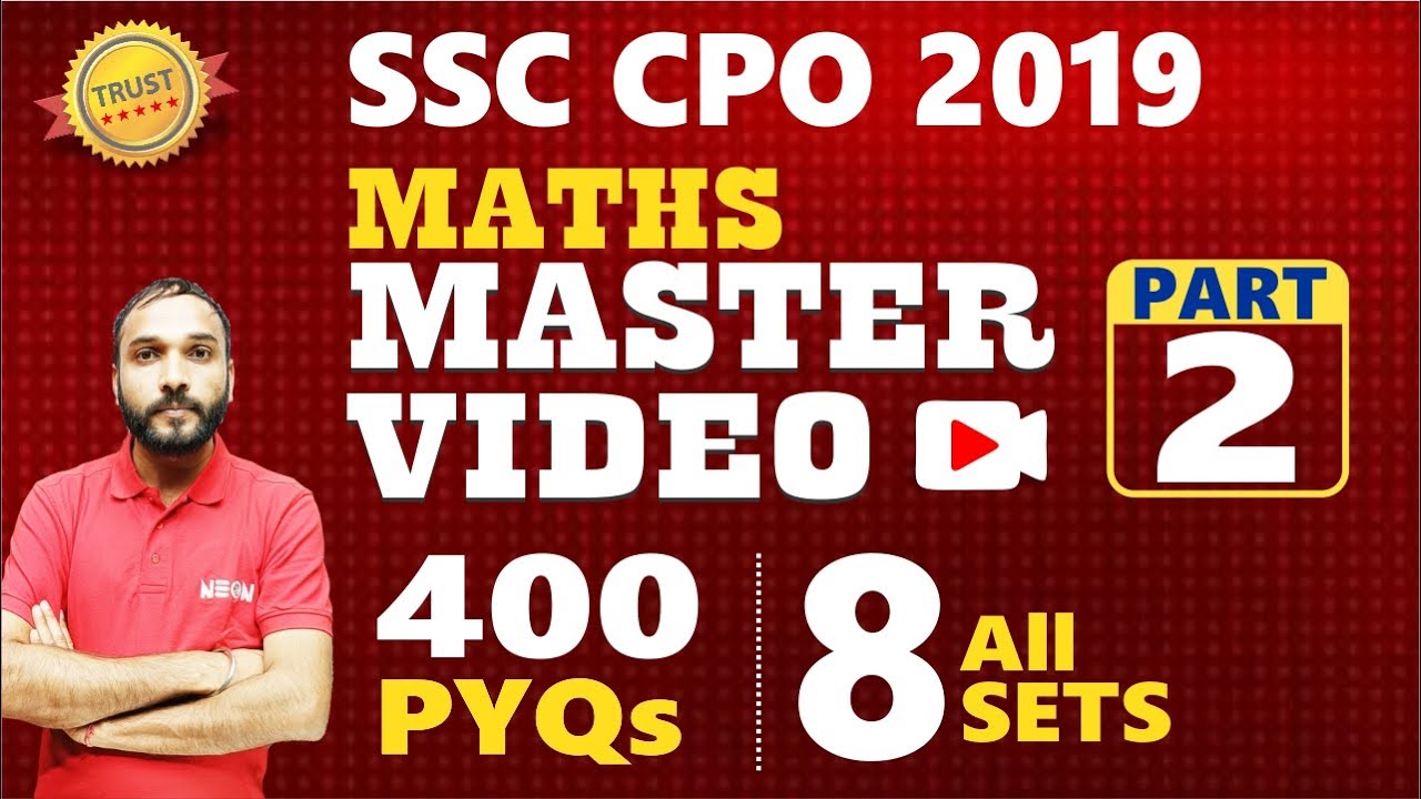 SSC CPO 2023 || SSC CPO 2019 Maths All 08 Sets 400 Part 02 Previous Year Papers with Best Solutions