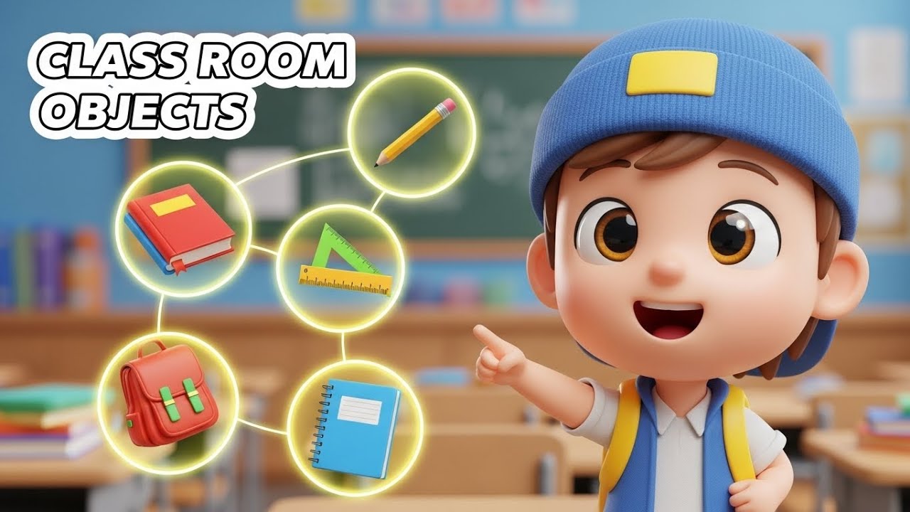 Classroom Objects for Kids | Let’s Learn Class Objects | Tiny Skool