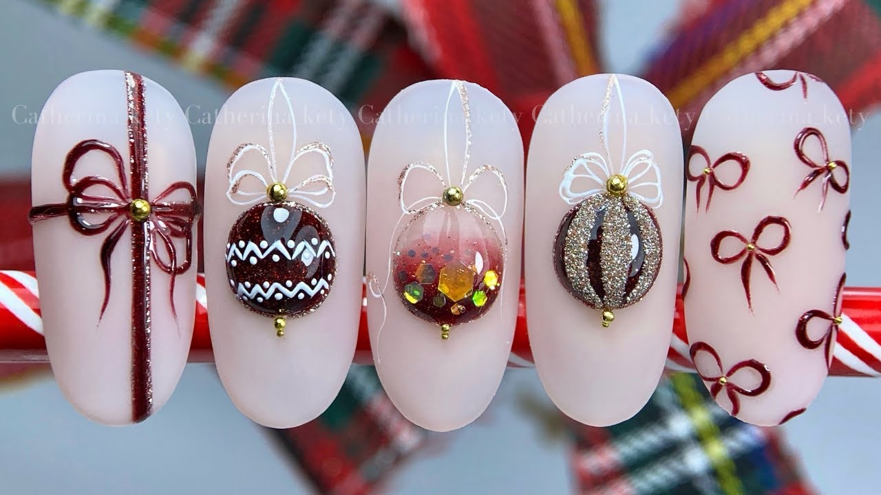 Christmas Nail Art|Easy Christmas Nail Art|Nail Art Natalizia|Bow Nail Art| Born Pretty 